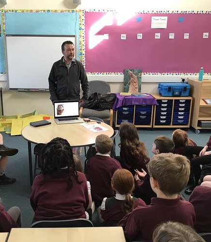 Photo of ben presenting to the class