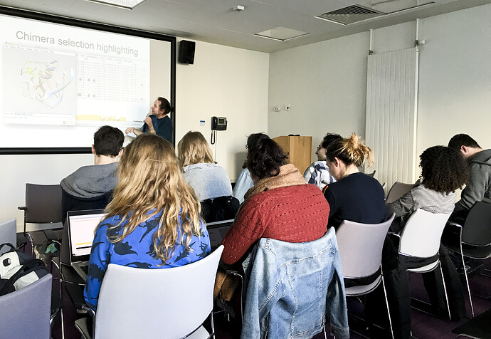 Class of students viewing a whiteboard